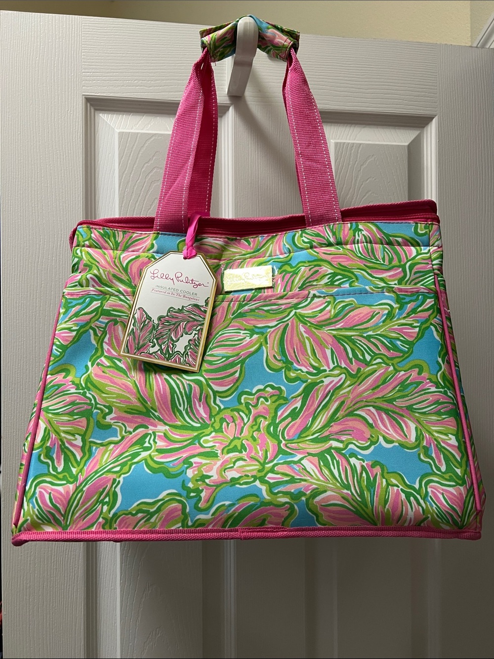Lilly Pulitzer Pink, Green & Blue Insulated Beach Cooler In The Bungalow Print